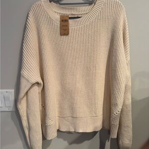 Duluth Trading Co Cream Crew Neck Sweater